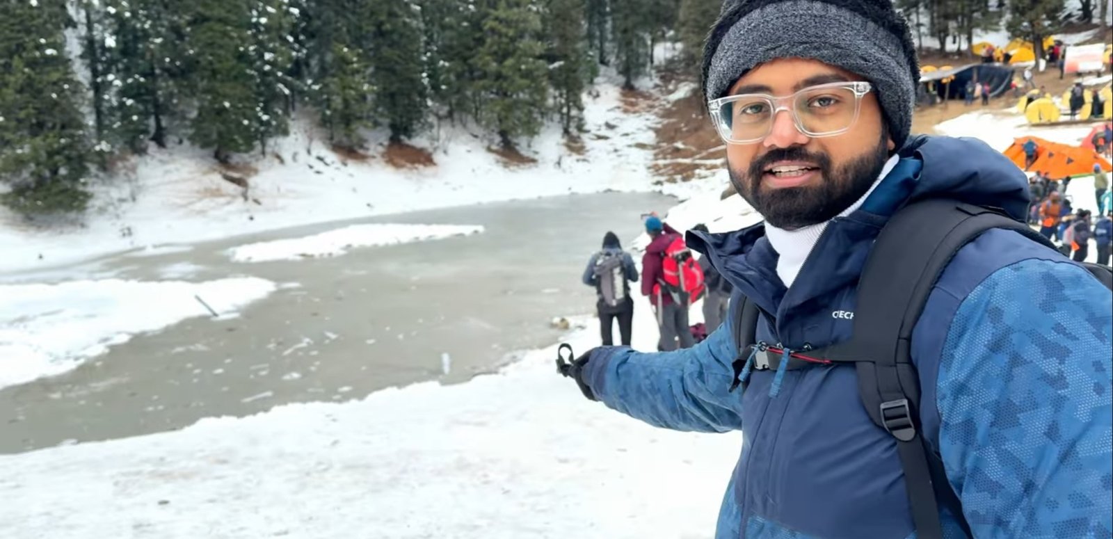 Snow-covered forest trail on the way to Juda ka Talab